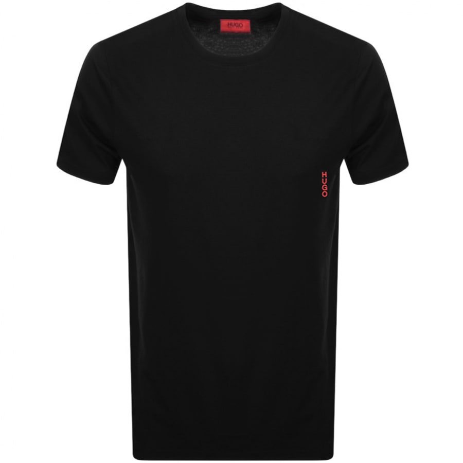 Alternative Image for ProductHUGO Double Pack Crew Neck T Shirt Black2